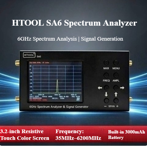 Signal Generator Spectrum Analyzer - เครื่องวิเคราะห์สเปกตรัมแบบพกพา 35MHz‑6.2GHz เครื่องกำเนิดสัญญาณ RF อุปกรณ์ทดสอบสัญญาณไร้สาย EMC