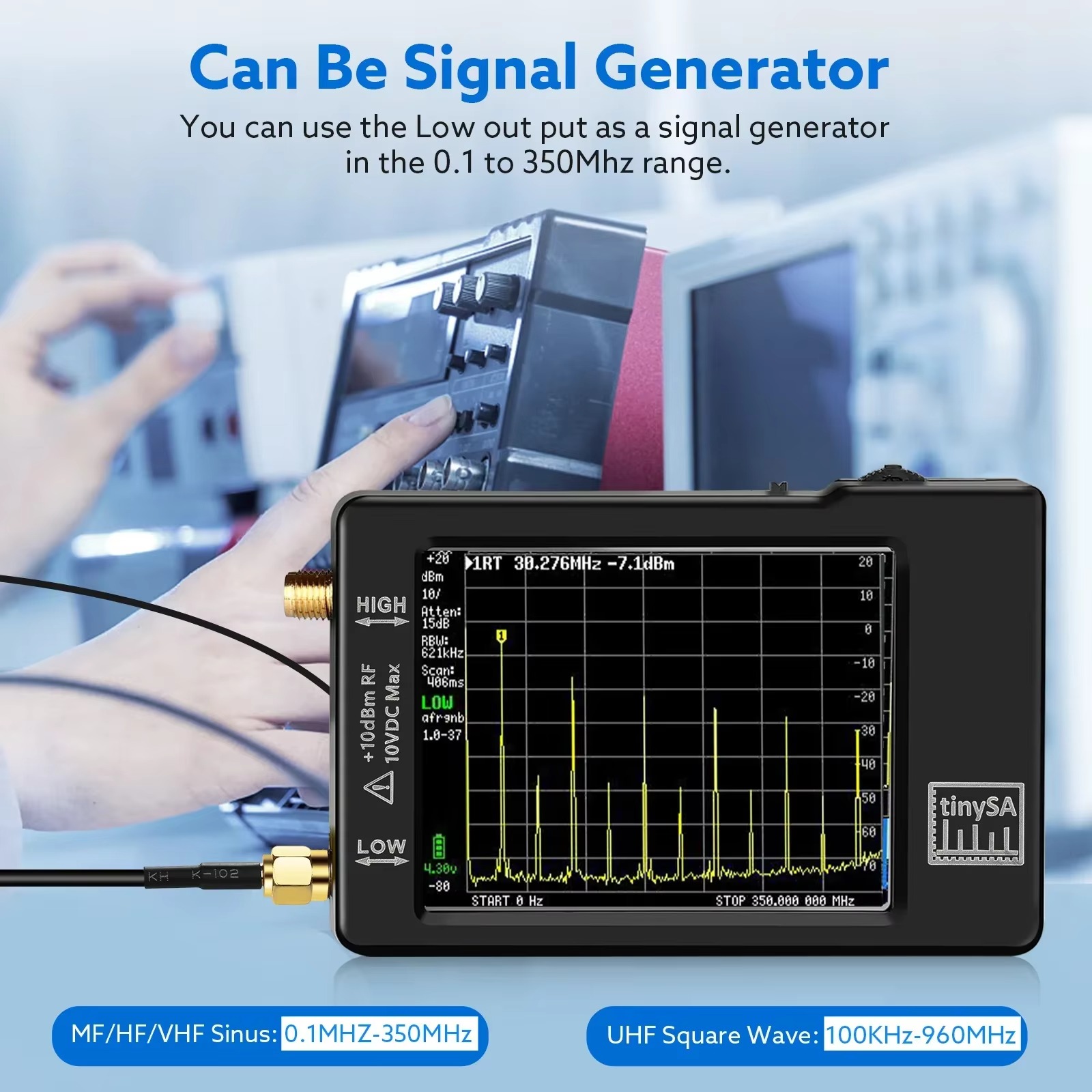 Signal Generator Spectrum Analyzer - เครื่องวิเคราะห์สเปกตรัมขนาดเล็กที่ได้รับการอัพเกรด TinySA หน้าจอ 2.8 นิ้ว รองรับความถี่
