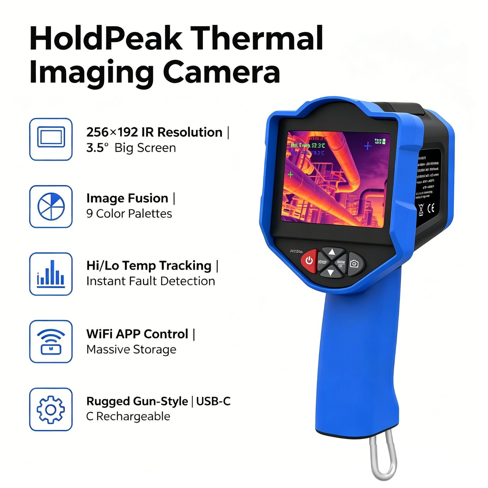 Thermal Imaging Camera Pcb Repair - กล้องถ่ายภาพความร้อน HoldPeak ความละเอียด 256 x 192