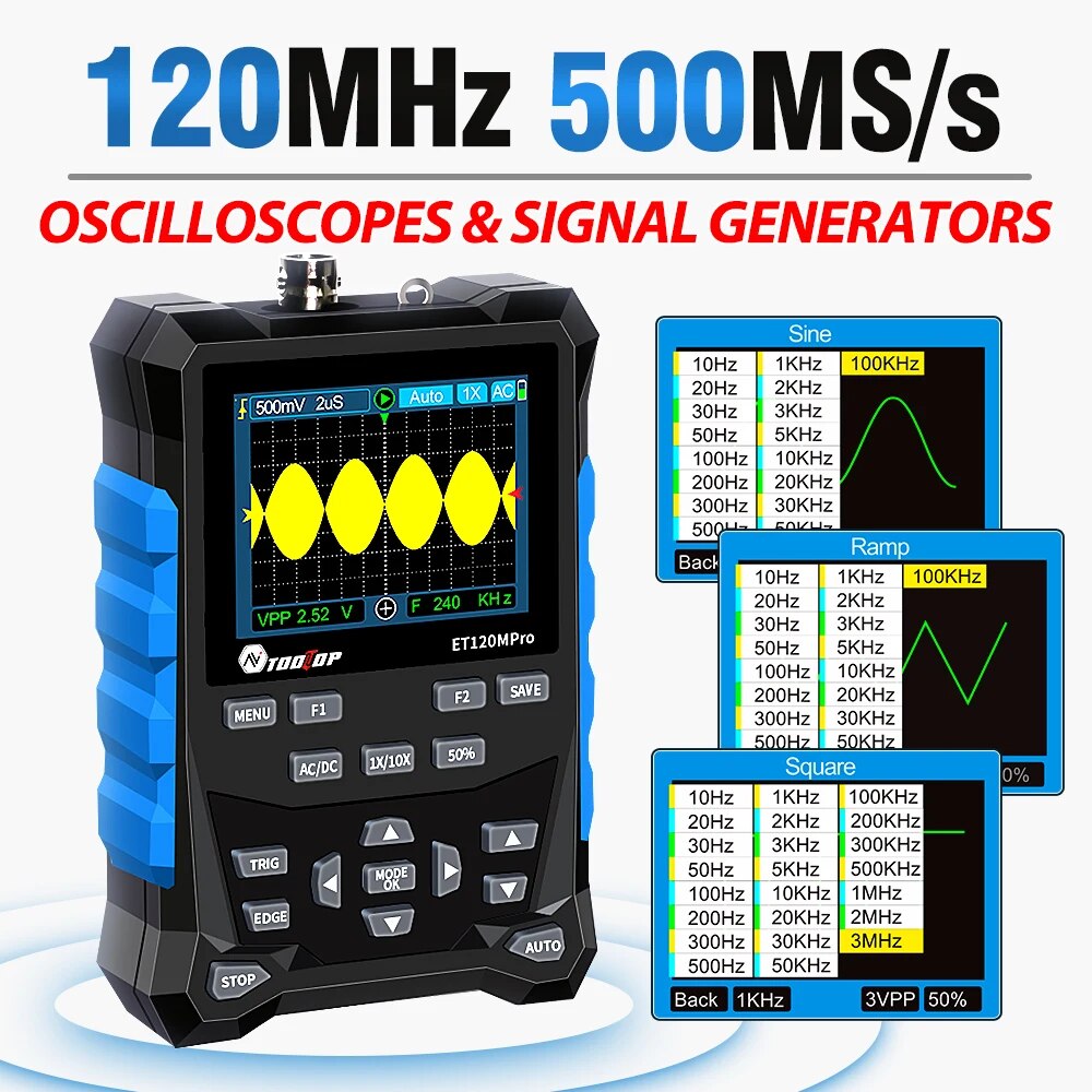 Tooltop ออสซิโลสโคปดิจิทัล120M - Signal Generator Spectrum Analyzer บทวิจารณ์และราคา